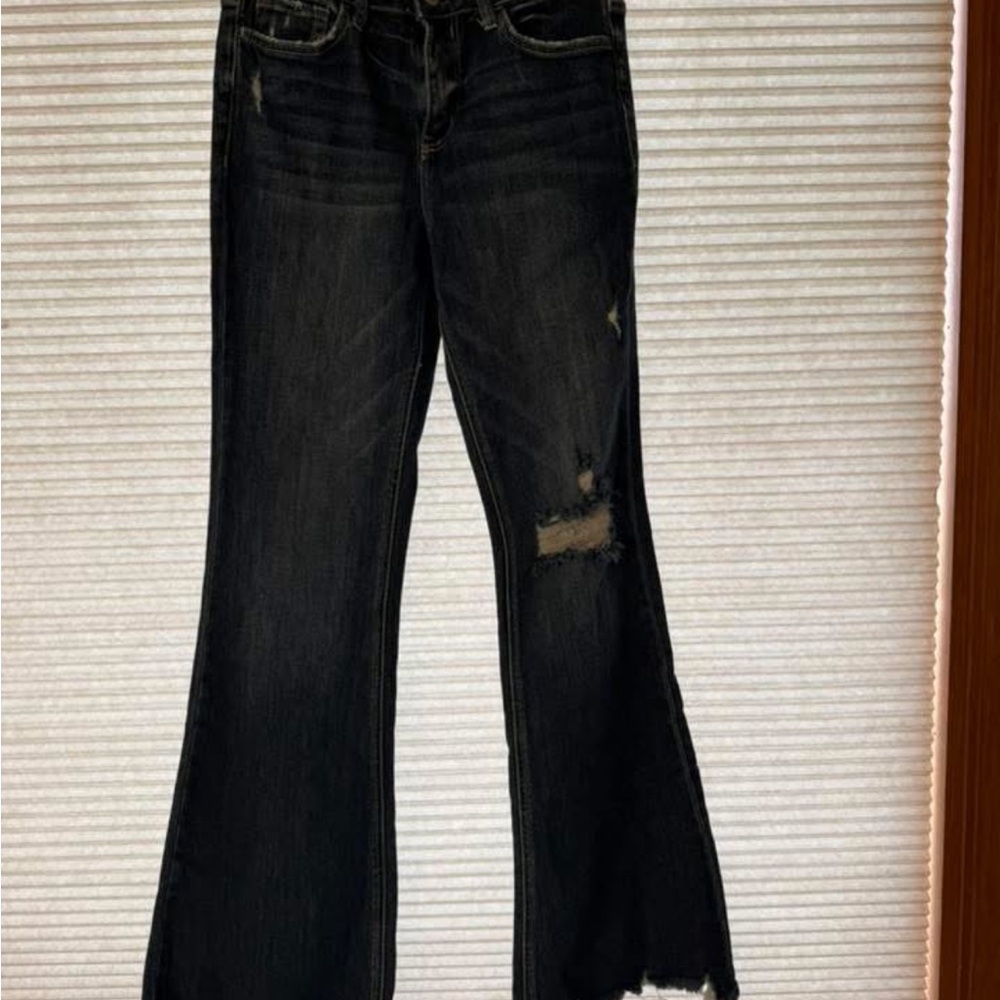 Women’s Black Distressed Bootcut Jeans